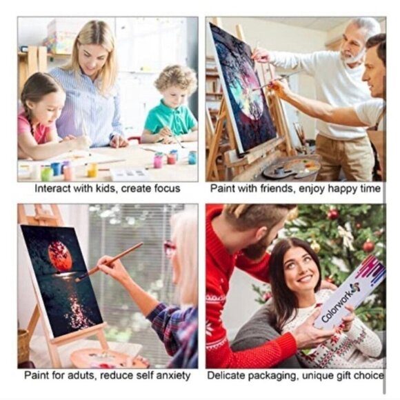 4 Colorwork DIY Paint by Numbers for kids or adults - New - Picture 2 of 11